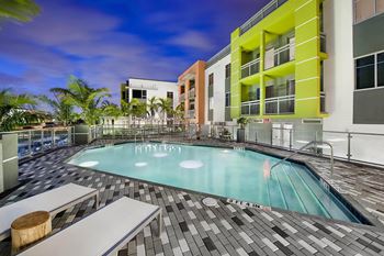 Peek-a-boo pool with portholes to the lobby below and a window to the street